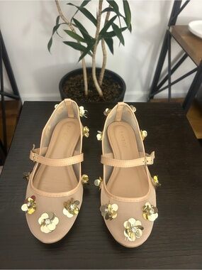 BAMBOO Embellished Mary Jane Ballet Flats